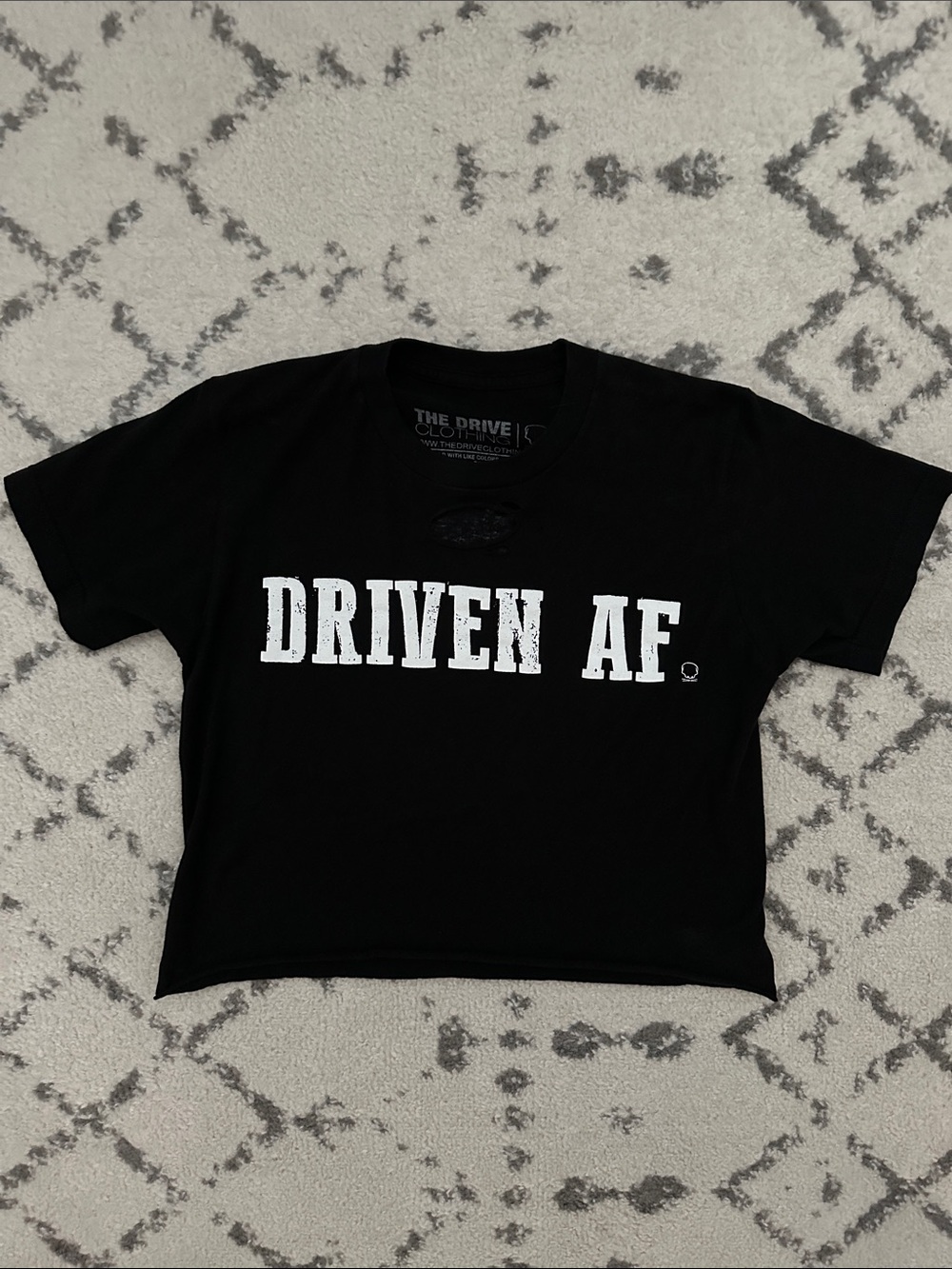 Black 'DRIVEN AF' Crop Tee - The Drive Clothing